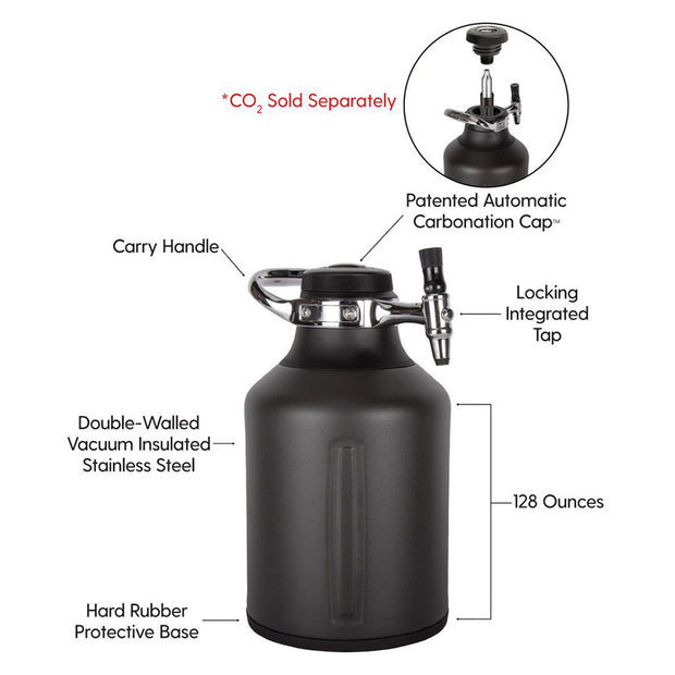 Growler uKeg Go 3.8 liter - Tungsten